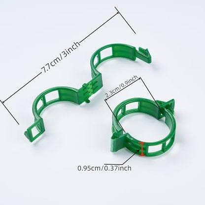 100Pcs Garden Vine Plant Support Clips,Plastic Fixing Clips for Securing and Training Climbing Plants,Tomatoes,Grapes,Vine Vegetables and Potted Plant (100, Green)