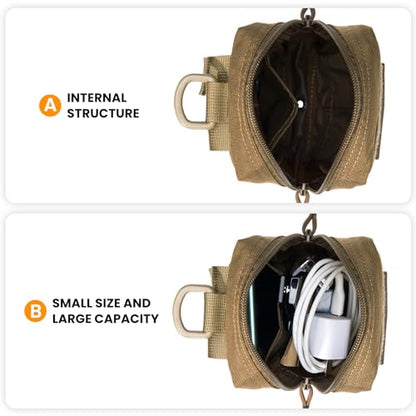 EXCELLENT ELITE SPANKER Tactical MOLLE Pouch EDC Utility Pouches Gadget Organizer Phone Holder Waist Bag Tool Pouch - color: Coyote Brwon