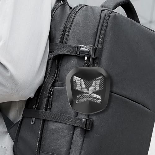 ARGOMAX Mouth Guard Case with Clip, Ventilated Hard Shell - color: Black+carbon Fiber Coating.