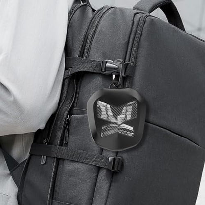 ARGOMAX Mouth Guard Case with Clip, Ventilated Hard Shell - color: Black+carbon Fiber Coating.