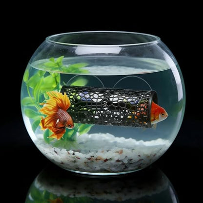 Betta Fish Tunnel Hammock, Safe Aquarium Decor for Smallfish Shrimp, Bettas Tank Accessories with Suction Cups Perfect for Hideout and Play Area（Black）