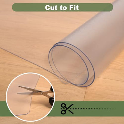 Clear PVC Floor Mat, 1.5mm Thick Waterproof Protective Mat for Hard Floors, Under Refrigerator, Pet Bowls, or Appliances – Cuttable, Easy to Clean (36"x 72") - size: 36"x 72"
