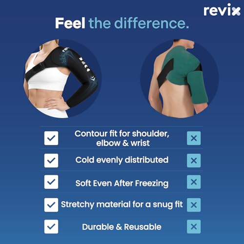 REVIX Arm & Shoulder Ice Pack Wrap for Pitchers, Gel Cold Pack, S | For Baseball, Softball & Volleyball Athletes, Eases Shoulder & Elbow After Throwing, Post-Workout Recovery, Men & Women. - style: Standard