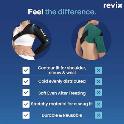 REVIX Arm & Shoulder Ice Pack Wrap for Pitchers, Gel Cold Pack, S | For Baseball, Softball & Volleyball Athletes, Eases Shoulder & Elbow After Throwing, Post-Workout Recovery, Men & Women. - style: Standard