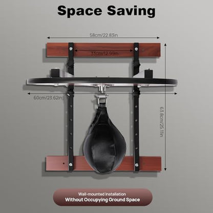Speed Bag Platform Kit with Heavy-Duty Steel & Adjustable Height, Wall-Mounted Boxing Training Equipment for Home Gyms, Boxing Coaches, Martial Arts Studios