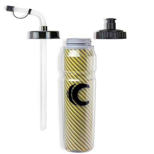 Cannon Sports 28oz Insulated Squeeze Water Bottle with Straw, Leak Proof Lids, 2 lids (Straw and Squeeze), Double Wall Insulation, Wide Mouth, BPA-Free (2 Pack) (Yellow) - color: Yellow