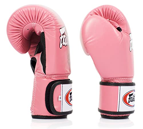 Fairtex BGV1BR Breathable Boxing Gloves, Lightweight Shock Absorbent Gear - color: Pink, size: 14 oz