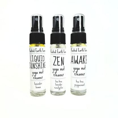 Yoga Mat Cleaner Spray Gift Set - 1 fl oz - Room and Body Mist - 3 Scents - Zen and Liquid Sunshine and Awake