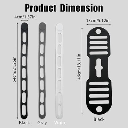Delphinus 4 Pack Reusable Silicone Latch Strap | For Slow Cooker Lid Pot & Food Storage, Bundling or Organizing, Curtain Cord, Yoga Mat Camping Mat, Dishwasher Safe