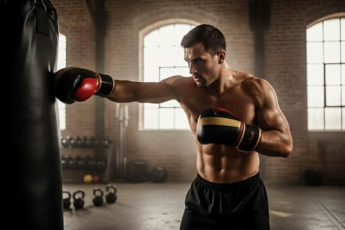 Delmont Boxing Gloves for Men and Women - Heavy Bag, Kickboxing, Sparring & Training Gloves with Multi-Layer Padding, Wrist Support & Breathable Lining