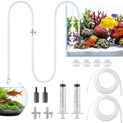 Drip Acclimation Kit for Saltwater and Freshwater Aquariums, Fish Tanks, Adjustable Precision Slow Drip System to Reduce Stress Safe Transition Adjust for Shrimp, Coral, and New Fish (2 Set)