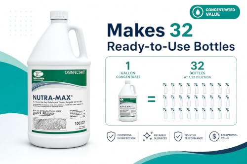 Nutra-Max Hospital Grade Disinfectant Cleaner Concentrate, Makes 32 Gallons