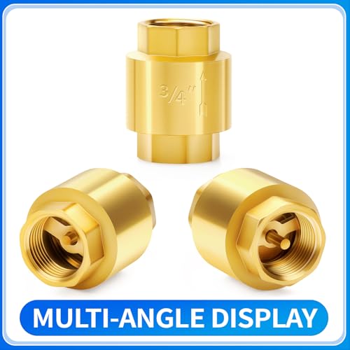 ChillWaves Brass In-Line Spring Check Valve 3/4" NPT Female Thread, One-Way Non-return Vertical Check Valve for Backflow Prevention(1-PACK) - size: 3/4" FNPT, style: PACK OF 1