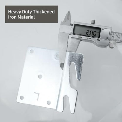 Mcredy 4 Pcs Heavy Duty Wood Bed Rail Hooks Plates Universal Bed Frame Hooks for Frame Brackets Headboard Footboard Replacement Parts with Screws - size: Silver,4 PCS