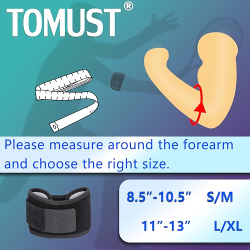 Tennis Elbow Brace with Gel Pad and Adjustable Forearm Support, S-M - size: S/M