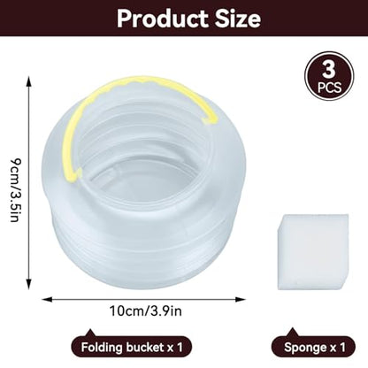 Paint Brush Washer, 3PCS Foldable Water Cup Watercolor Water Dispenser Watercolor Water Container Portable Paint Brush Holder Plastic Reusable Washing Bucket (M)