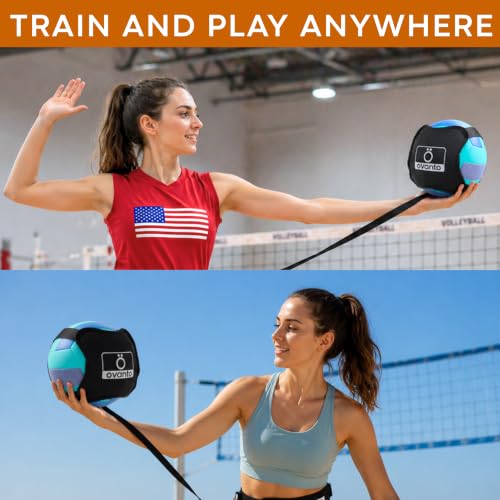 OVANTO Volleyball Training Equipment Kit | Adjustable Practice Hitting Rebounder, Ultra-Stretch Neoprene, Exclusive Elastic Cords, Premium Content - color: ‎VT Pro + Spike MAX