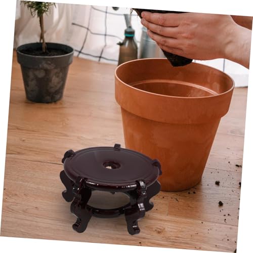 Wooden Flower Pot Stand Rustic Indoor Plant Pedestal for Desktop Tall Solid Showcase Holder for Bonsai Fish Tank and Home Decor Height