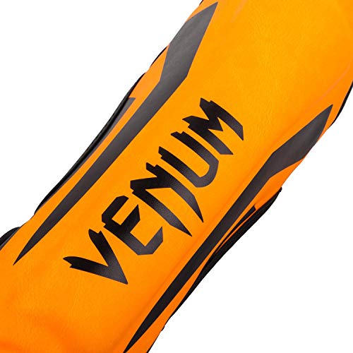 Venum Kids Elite Shinguards - color: Neo Orange, size: Small: 3-5 Years