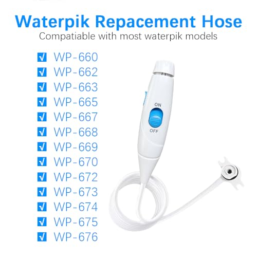 Flosser Replacement Handle Standard Water Hose Plastic Handle with Water Flosser Replacement Jet Tip Compatible with WP-100 WP-300 WP-660 WP-900, Pack of 1 Handle Hose (Blue) - color: Blue