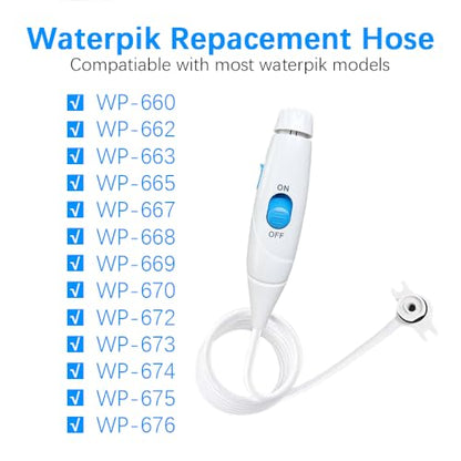 Flosser Replacement Handle Standard Water Hose Plastic Handle with Water Flosser Replacement Jet Tip Compatible with WP-100 WP-300 WP-660 WP-900, Pack of 1 Handle Hose (Blue) - color: Blue