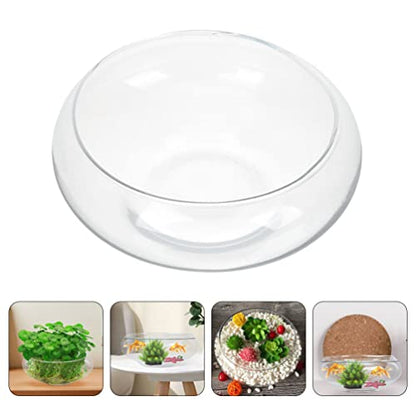 GANAZONO Glass Fish Bowl 9.84X9.84X3.93In Clear Desktop Aquarium Tank Hydroponic Plant Pot for Home Office Garden Wedding Decoration