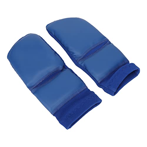 2Pcs Foot Protector,2pcs Foot Protector, Taekwondo Training Foot Protector Unisex PU Leather Soft Boxing Sparring Foot Guard for Women Men Blue (S)