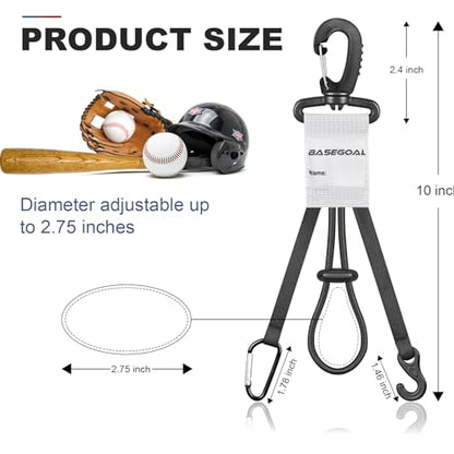 BaseGoal 3 in 1 Baseball Dugout Organizer Accessories,Bag Holder for Fence