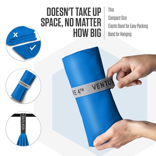 VENTURE 4TH Quick Dry Microfiber Towel for Camping & Gym - Blue Medium - color: Blue, size: 40.00" x 21.00"