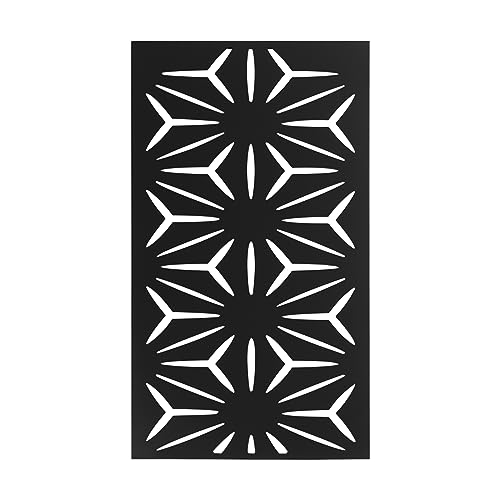 Decorative Outdoor Privacy Screen Panels Metal Fence Panels Patio Decorative Divider for for Indoor Balcony Garden Backyard, Black 23.6 * 46 * 0.7inch (Flower) - color: Flower