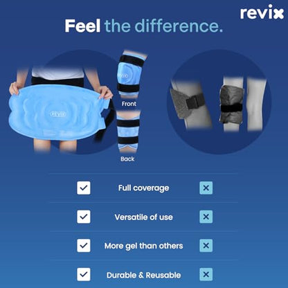 REVIX 20" XXXL Ice Knee Wrap, Extra Large Reusable Cold Compress, 2 Packs - style: Blue-2 Packs