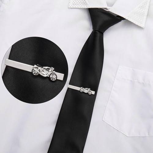 HAWSON 2/2.2 Inch Various Tie Clips for Men Unique, Personalized Novelty Tie Bars Pins Tacks, Funny Theme Wedding Holiday Gifts for Husband Groomsmens - style: Classic Motorcycle