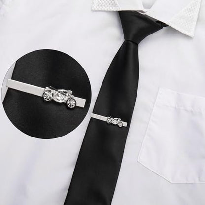 HAWSON 2/2.2 Inch Various Tie Clips for Men Unique, Personalized Novelty Tie Bars Pins Tacks, Funny Theme Wedding Holiday Gifts for Husband Groomsmens - style: Classic Motorcycle