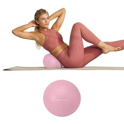 Gaiam Mini Ab Ball, 8 Inch Inflatable Anti-Burst Exercise Ball for Core Strength, Pilates, Yoga, and Physical Therapy, Includes Inflation Straw, Plug & Downloadable Exercise Guide
