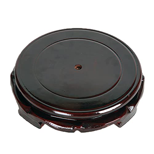 GOLDY&WENDY Rotatable Round Wooden Compressed Wood Base Household Crafts Antiques Collectibles Display Stand Vase Buddha Pedestal