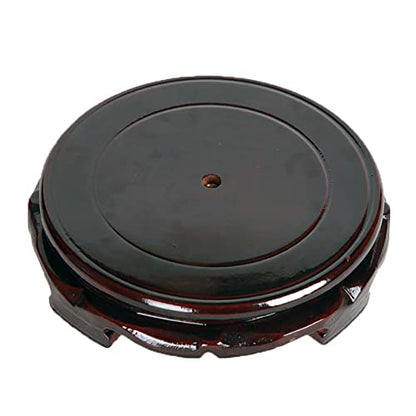 GOLDY&WENDY Rotatable Round Wooden Compressed Wood Base Household Crafts Antiques Collectibles Display Stand Vase Buddha Pedestal