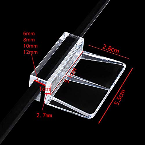Ochine 4 PCS Aquarium Lid Clips, Transparent Aquarium Lid Clips, Clear Acrylic Fish Tank Lid Holder Aquarium Cover Support Clamps for Rimless Aquarium Glass Top, Fish Tank Cover, Aquarium Hoods