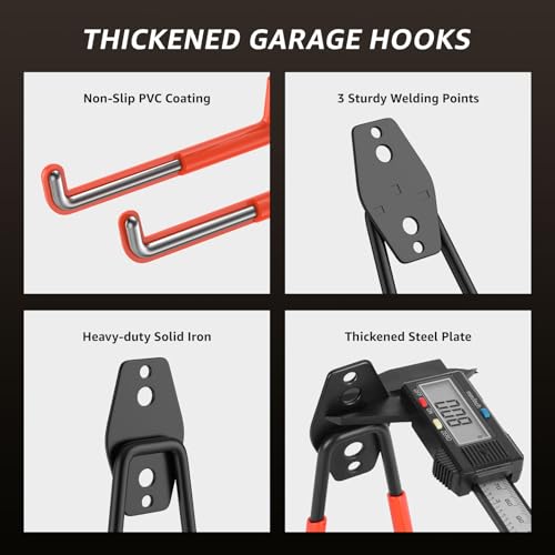 Heavy Duty Garage Hooks for Storage & Hanging Items, 40-Pack - color: 40-Pack Set Orange