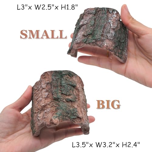 M2cbridge Resin Hollow Tree Trunk Betta Log Crab House Cave for Fish Shrimp Small Reptile Turtle Tarantula Spider Hermit Crab(2PCS Big) - size: 2pcs Big