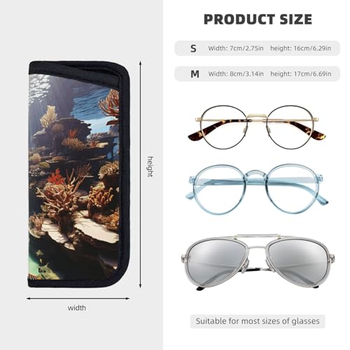 fish aquarium Print Eyeglasses Case for Sunglasses Lightweight Travel Accessory Home Office Use Pouch