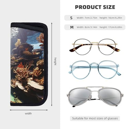 fish aquarium Print Eyeglasses Case for Sunglasses Lightweight Travel Accessory Home Office Use Pouch