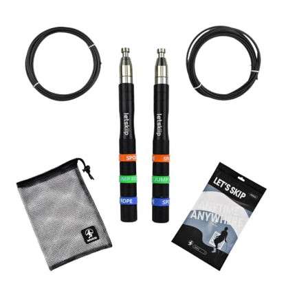 Self-Locking Aluminum Speed Jump Rope, 2 Cable Set