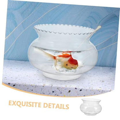 Miniature Fish Bowl Shatterproof Transparent Aquarium for Betta Fish for Home Decor Desktop Decoration Easy Maintenance Space Efficient Design Capacity