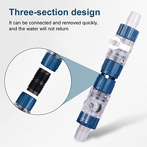 MiOYOOW Aquarium Hose Valve, Fish Tank Hose Connector Fishbowl Water Flow Control Valve with Quick Release Handle for Aquariums Fish Tanks - size: 12mm-16mm