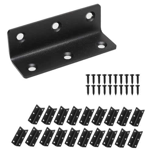 L Bracket, Heavy Duty Corner Brace, 20 Pack 3.2" Metal Shelf Bracket Angle Bracket for Shelves, Black Metal Braces for Wood Furniture - size: 3.2 Inch, style: Black 20 Pack