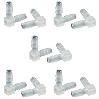 10PCS 1/4" White L Type Elbow Plastic Water Pipe Fitting Hose ID 90 Degree Barb Fitting 2 Way Equal Barbed Joint Splicer Mender Union Adapter