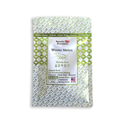 Aquatic Provisions Winter Melon Shrimp Feed, Slow Grazer Shrimp Food for Neocaridina and Caridina with Soy Hulls and Spirulina, 0.35 oz (10g)