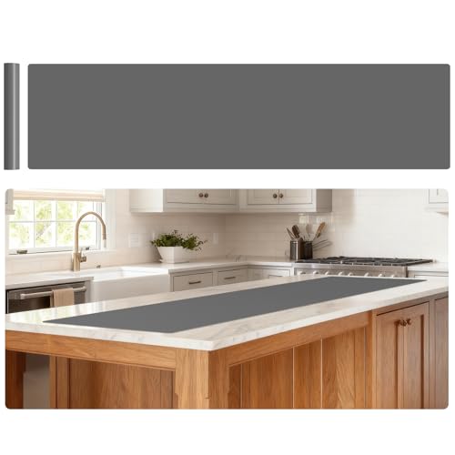 78.7" x 15.7" 1.3mm Thick Large Silicone Mat, Heat Resistant Pad for Kitchen Counter, Countertop Protector for Kitchen Island, Table Cover, Workbench Desk, Gray - color: Gray, size: XL-78.7" x 15.7" x 0.05"
