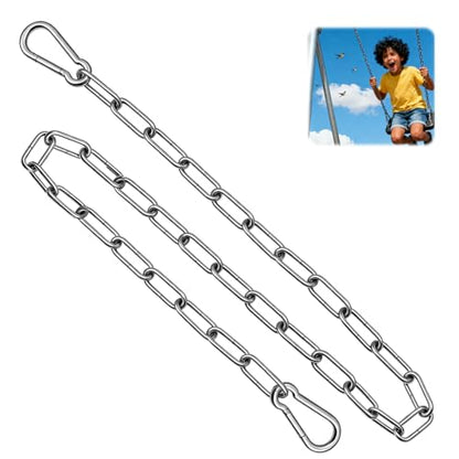 Heavy Duty Stainless Steel Chain, 20 Inch Stainless Steel Swing Chain with 2 Carabiners, Security Chain Suitable for Boxing Punching Bag, Porch Swing Hammock Chair Hanging - color: 30 Inch 1 Pcs