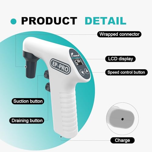 Lab Electric Pipette Controller w/Two Stands Digital Automatic Pipettor Motorized Pipette Filler for Biology Chemical - color: EP100( with upgraded stand)